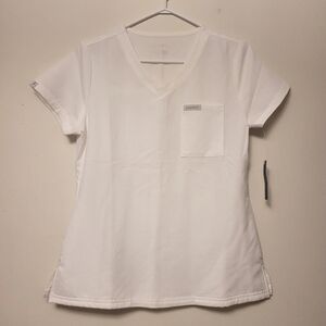NWT Jaanuu 3-pocket scrub top,White,‎ Limited edition,S